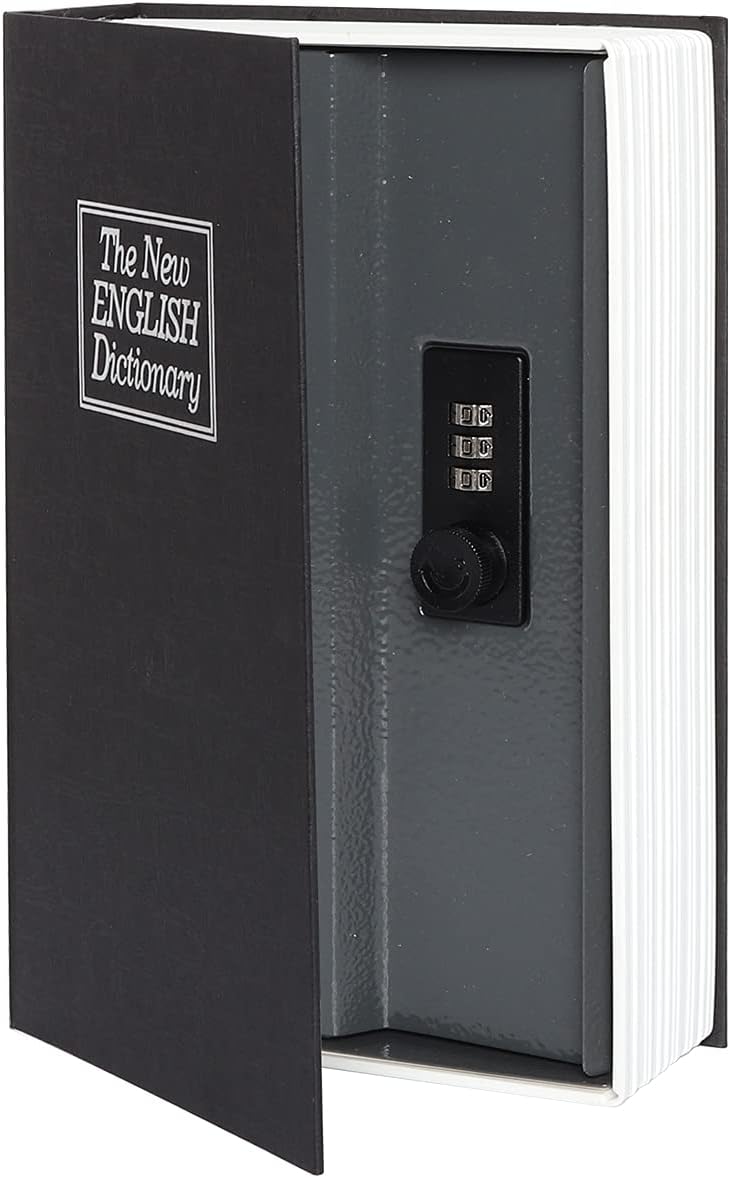 Parrency Diversion Book Safe Storage Box,Safe Box with Premium Combination Lock, Portable Book-Safe,Perfect for Home, Travel,Dorm Store Money, Jewelry, Phone and Passport (Black) - Image 5